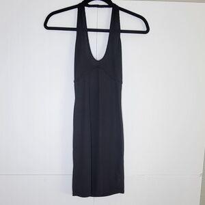 PrettyLittleThing Black Ribbed Halter Mini Dress Size US 4